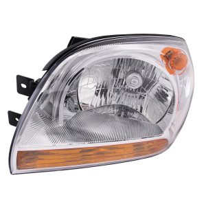 Headlight For 2005-08 Kia Sportage Driver Side Chrome Housing Clear Lens Halogen