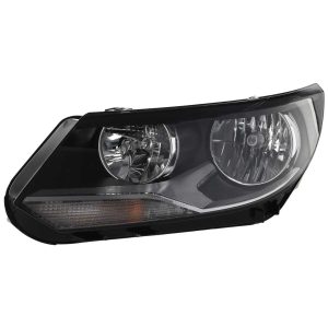 Headlight For 2012-2017 Volkswagen Tiguan Left Driver Side Black Chrome Housing