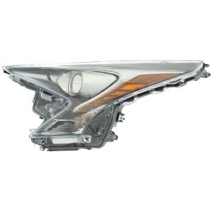 Headlight For 2016-2018 Toyota Prius Driver Side Chrome Housing With Clear Lens