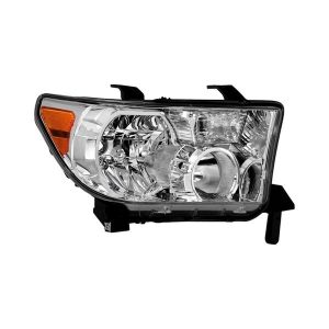 Headlight For 2008-2013 Toyota Sequoia Right Side Chrome Housing Clear Halogen