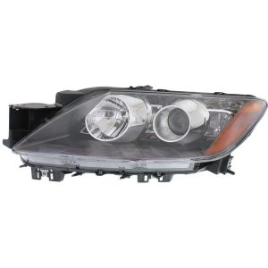 Headlight For 2007-2008 Mazda CX7 Driver Side Halogen Black Housing Clear Lens