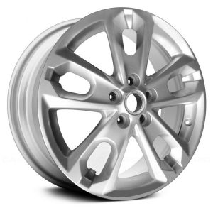 Wheel For 14-17 Ford Transit Connect 17x6.5 Alloy 5 Double Spoke Painted Silver