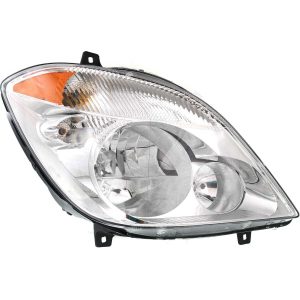 Headlight For 2010-2013 Dodge Sprinter Passenger Side Chrome Housing Clear Lens