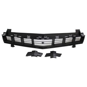 Grill For 2014-2015 Chevrolet Camaro Black Textured Made Of Plastic Bar Style