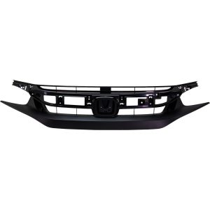 Grille For 2019-2021 Honda Civic 1.5L L4 Textured Black Without Moldings Emblem