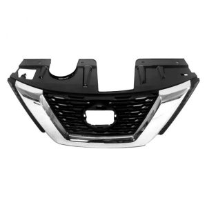 New Grille For 2018-2020 Nissan Rogue 2.5L L4 Front Black With Chrome Molding