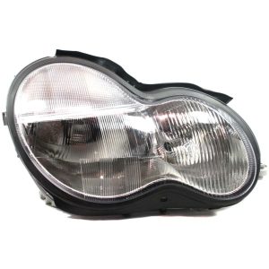 Headlight For 2003-2004 Mercedes C230 Sedan Right Side Chrome Housing With Bulb