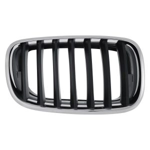 New Grille For 2008-2014 BMW X6 Passenger Side Chrome Frame With Black Insert