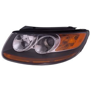 Headlight For 07-09 Hyundai Santa Fe Left Side Black Housing Clear Lens Halogen
