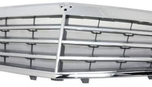 New Grille For 10-13 Mercedes Benz E550 Upper Chrome Shell Gray Insert w/ Emblem