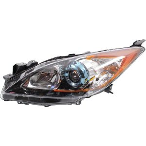 Headlight For 12-13 Mazda 3 Driver Side Halogen Chrome Housing Clear Lens - CAPA