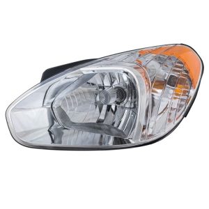 Headlight For 2007-2011 Hyundai Accent Driver Side Chrome Housing Clear - CAPA