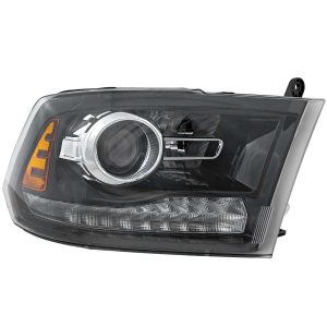 Headlight For 2016-2022 Dodge Ram 3500 Right Side Black Housing With Bulb - CAPA