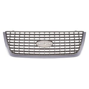 New Grille For 2003-2006 Ford Expedition Chrome Shell with Painted Silver Insert
