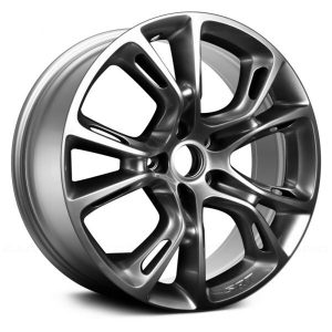 Wheel For 2012-2016 Jeep Grand Cherokee 20x10 Alloy 5 Double V Spoke Dark Silver