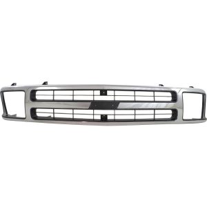 New Grille For 1995-97 Chevrolet Blazer w/Emblem Chrome Shell with Black Insert