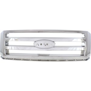 New Grille For 2007-2014 Ford Expedition Upper Chrome Shell Insert with Emblem