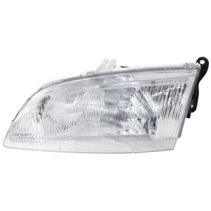 Headlight For 1998-1999 Mazda 626 Left Side Chrome Housing Clear lens Composite