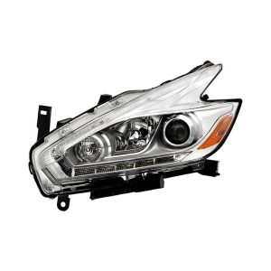 Headlight For 2015-2018 Nissan Murano Driver Side Chrome Housing Halogen LED DRL