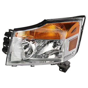 Headlight For 2008-2015 Nissan Armada Left Side Clear Lens Chrome Housing - CAPA