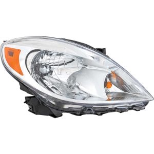 Headlight For 2012-2014 Nissan Versa Right Side Chrome Housing Clear Lens - CAPA
