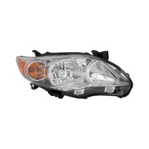 Headlight For 2011-13 Toyota Corolla Passenger Side Black Chrome Housing - CAPA