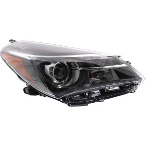 Headlight For 2015-2017 Toyota Yaris Right Passenger Side Black Chrome Housing