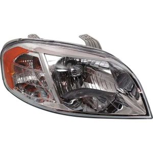 Headlight For 2007-2008 Pontiac Wave Passenger Side Chrome Housing Clear - CAPA