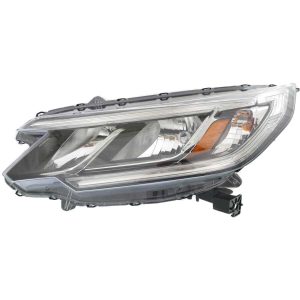 Headlight For 2015-2016 Honda CR-V Left Side Black Chrome Housing Clear - CAPA