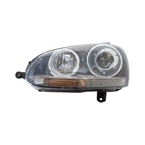 Headlight For 2005-2010 Volkswagen Rabbit Driver Side Black Housing Clear Lens