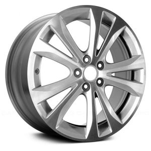 Wheel For 2013-2014 Subaru Legacy 17x7.5 Alloy 5 V Spoke Machined Bright Silver