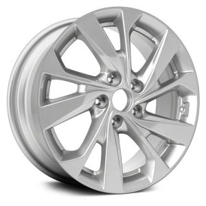 Wheel For 2019-21 Hyundai Tucson 17x7 Alloy 10 Spiral Spoke Painted Light Silver