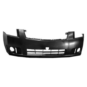 Front Bumper Cover For 2007-09 Nissan Sentra W/o Park Assist Sensor Holes -CAPA