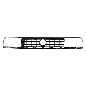 Grille For 1988-92 Volkswagen Jetta Plastic Painted Black Shell Insert Bar style
