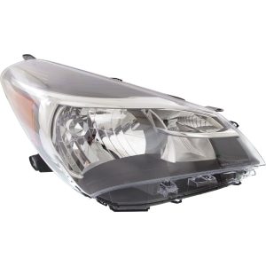 Headlight For 2015-2017 Toyota Yaris Passenger Side Black Chrome Housing - CAPA