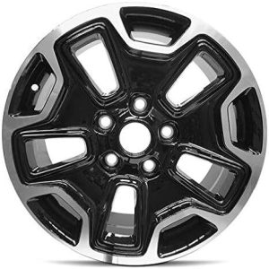 Wheel For 13-18 Jeep Wrangler 17x7.5 Alloy 10 Spoke Black Metallic Gray Sticker