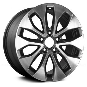 Wheel For 13-14 Honda Accord 17x7.5 Alloy 5 V Spoke 5-114.3mm Machined Charcoal